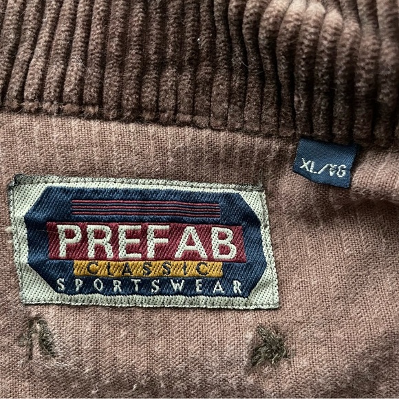 90s Vintage Prefab Sportswear Relaxed Fit Brown Corduroy Jacket Shacket Mens XL - Picture 10 of 10
